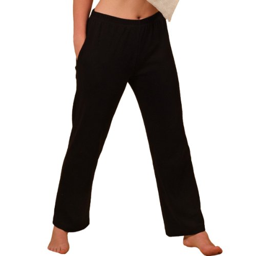 Bequeme Damen Homewear Hose aus 100% Bio-Baumwolle in Schwarz, ideal für Zuhause, Gymnastik und Freizeit, Größe 56/58 (XXXL)