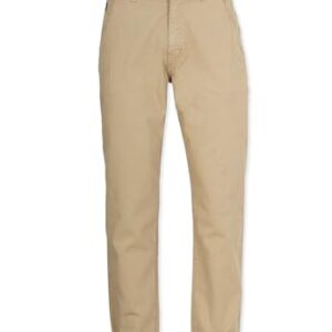 Beige Herren Jogginghose aus Bio-Baumwolle mit waffelartigem Design, ideal für Alltag, Sport und Freizeit. Größe W34.