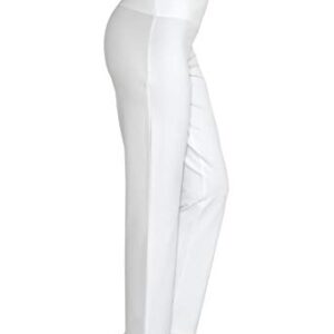 Leela Cotton Damen Sporthose aus Bio-Baumwolle in Weiß mit hohem Umschlagbund, ideal für Yoga und Fitness, bietet Komfort und Bewegungsfreiheit.