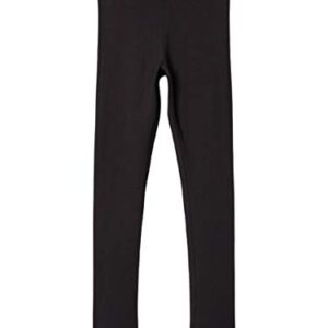 Schwarze Mädchen Leggings aus Bio-Baumwolle, hoch geschnitten, elastisches Material für hohen Tragekomfort und Bewegungsfreiheit, Größe 122, ideal für Freizeitaktivitäten.