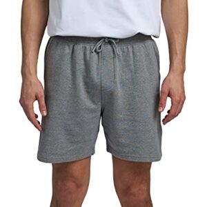 Herrliche Sweat Shorts für Herren aus 100% Bio-Baumwolle in Hellgrau, ideal für Freizeit und Sport, mit elastischem Bund und Kordelzug für optimale Passform.