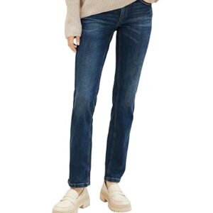 Alexa Straight Jeans von TOM TAILOR, moderne Jeans mit Five-Pocket-Form und Stretch-Anteil für einen angenehmen Tragekomfort.