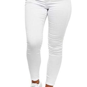 Elara Damen Jeans High Waist Slim Fit White 38 M, klassische stilvolle und zeitlose Jeans, vielseitig kombinierbar, 75 Baumwolle, 23 Polyester, 2 Elastan