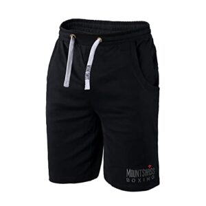 Herren Shorts 4XL Schwarz aus 100% Baumwolle, große Größen, Kurze Freizeithose, Sporthose mit elastischem Bund und Taschen, atmungsaktiv und bequem für den Sommer