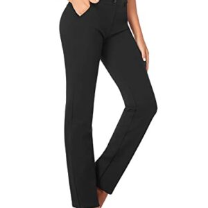Tapata Damen Gerade Stretch-Hose mit Taschen, verschiedene Größen, Schwarz, L
