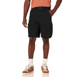 Amazon Essentials Herren 25cm Cargo-Shorts in klassischer Passform, Schwarz, 33W - Baumwoll-Twill-Hose für Männer mit atmungsaktiver Passform und geradem Bein