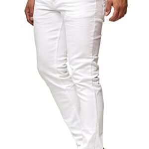 Herren Slim Fit Stretch Jeanshose Hose Denim 16533, weiße Jeans mit elastischem Material und modernem Slim-Fit-Schnitt