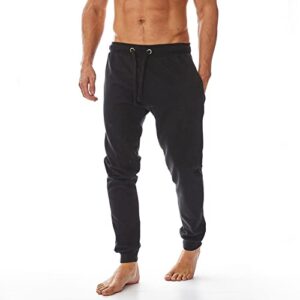 Eco-freundliche Jogginghose für Herren aus recyceltem Garn, schwarze Joggerhose mit Bündchen und Taschen