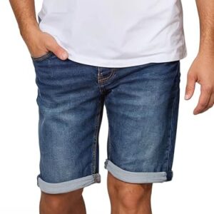 MUSTANG Herren Jeans Kurz, Short Hosen Sommer Denim Einfarbig Blau w40, Größe W 40, Farbe Denim Mid Blue (682)