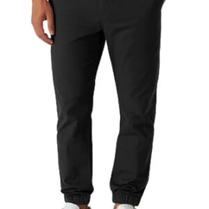 Smith & Solo Chino Hose Herren - Freizeithose Hosen Chinohose Baumwolle Arbeitshosen Männer mit Kordelzug Jogginghose Regul Chinos Lang (Schwarz, L)