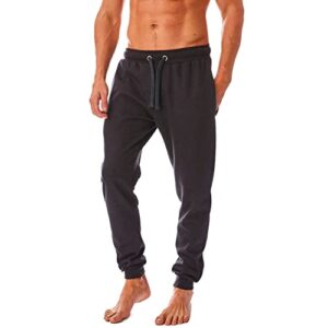 Herren Jogginghose aus recyceltem Garn, Umweltfreundliche Trainingshose mit Bündchen und Holzkohle Mergel Look