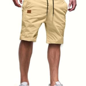 Männer kurze Hosen aus Baumwolle mit elastischer Taille und atmungsaktiver Technologie. Perfekt für Freizeit, Sport oder Arbeit.