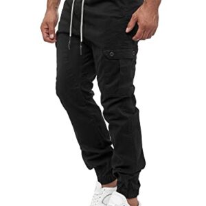 Tazzio Cargohose für Herren in Schwarz, Regular Fit, Stretch Anteil, ideal für sportliche Aktivitäten und Alltag