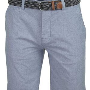 Herren Oxford Chino Shorts mit Gürtel, Oxford Navy, 36, Baumwolle, atmungsaktiv, leicht, bequem, informell geeignet