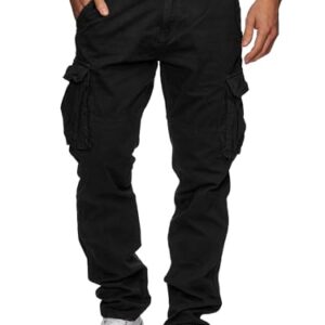 Komfortable Baumwoll-Cargohose mit 7 Taschen und Gürtel, ideal für Freizeit- oder Outdoor-Aktivitäten