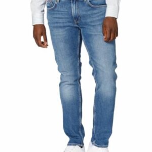 Tommy Hilfiger Herren Jeans Hose, Core Straight Denton mit Stretch, Blau (Boston Indigo), 36W/32L - hochwertige und nachhaltige Jeanshose für den Büro-Look oder Alltag