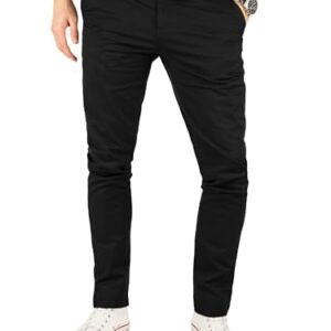 Schwarze Chino Hose Herren von Yazubi Kyle - Stretch Chinohose Slim Fit für Männer, Schwarz