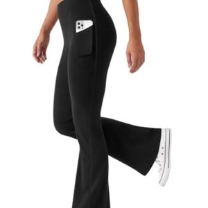 Damenhosen mit Taschen, hoch waali, elastische Sporthose für Yoga und Freizeit