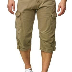 Herren Cargo Shorts in Grau aus Baumwolle inklusive Gürtel
