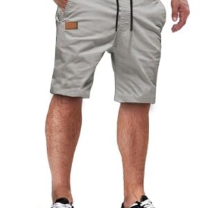 Herrenkurze Hosen aus Baumwolle mit elastischer Taille und Taschen, ideal für sportliche Aktivitäten im Sommer