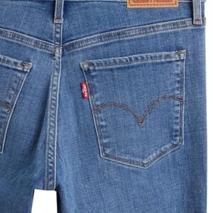 Bequeme Figurschmeichelnde Jeans von Levi's, Damen Shaping Straight Jeans in Lapis Bare Farbe, Größe 28W / 30L