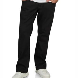 Hochwertige Baumwoll-Mischgewebe Jeanshose von MUSTANG in schwarzem Denim für Herren, Größe W 36 L 34