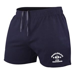 Herren Bodybuilding Fitness Kurze Hose aus Frottee-Baumwolle, bequem und elastisch für Sport und Freizeit