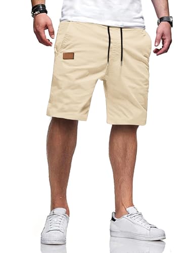 Kurze Herrenhosen in Baumwolle, Casual Shorts mit Tunnelzug und Taschen, perfekt für den Alltag oder Strandtag