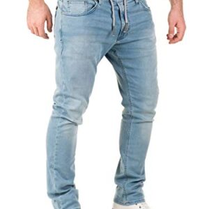 Herren-Sweathose in Jeansoptik, bequem und stilvoll, mit dehnbarem Baumwoll-Stretch-Material und Slim-Fit-Passform