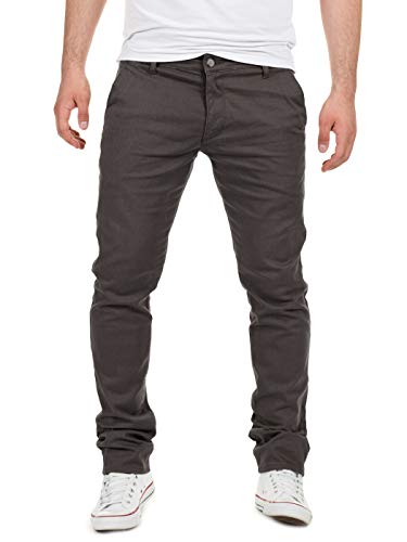 Herrenchino Hose Slim Fit von Yazubi, Grau (Iron Gate 193910), W32/L32