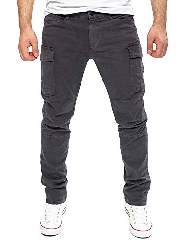 Herren Cargohose in Grau, Slim Fit, von Yazubi Jayden, ideal für Freizeit und Outdoor-Aktivitäten