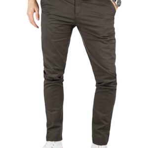 Graue Herren Chino Hose von Yazubi - Modische Herrenhose für Männer, Slim Fit, Baumwolltwill, Business und Casual Look