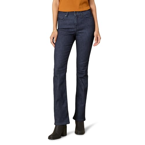 Damen Stretchige Slim Bootcut Jeans mit mittelhochem Bund, bequem und passformgerecht, ideal für jeden Tag