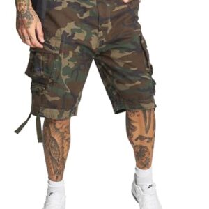 Brandit Herren Cargo Short Schwarz Schwarz XXL Gr. XXXXXXL - bequeme und stilvolle Shorts für Herren, lässiger Vintage-Stil