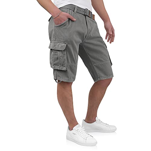 Herren Cargoshorts aus 100% Baumwolle, Kurze Hose für Männer, Sommerhose mit Taschen, Shorts für Herren