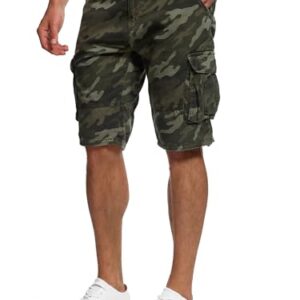Herren Cargo-Shorts aus Baumwolle Dired Camouflage, inkl. Gürtel - Sommerhosen für Männer - INDICODE