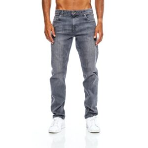 Herren-Jeans, Regular-Fit Straight-Cut, Stretch, Jeans-Hose, Basic Washed 04-Grau, 34W/32L