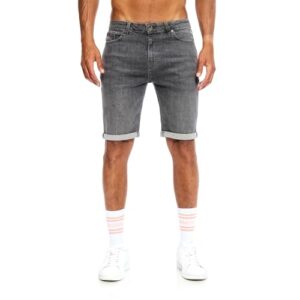 JEEL Herren Kurze Hosen - Slim-Fit Jeans-Shorts in 4-Grau, Größe 32W
