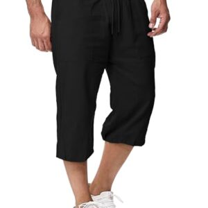 Herren Leinen Shorts von LVCBL: atmungsaktive Baumwollleinenstoffe, klassischer Fit und bequemer Stoff für den Sommer, Urlaub oder alltägliche Aktivitäten