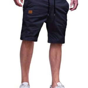 Kurze Hosen Herren Shorts Bermuda Sommer Hose Männer Baumwolle Stretch Dunkelblau mit Taschen