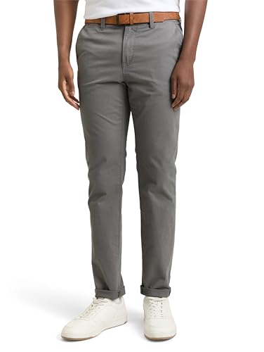 TOM TAILOR Denim Herren-Hose, Chino-Gürtel, Castlerock Grey, Slim Fit, 36W/32L EU