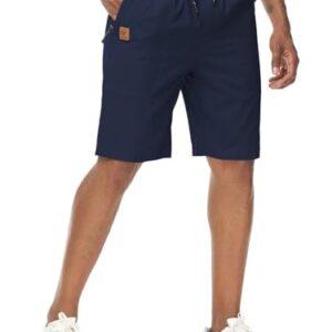 YuKaiChen-Chino-Hosen Sommer Twill-Stoff Hosen mit Reißverschlusstaschen Marine Größe L perfekte Wahl für warme Tage und Abenteuer