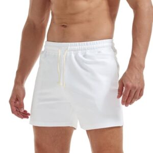 Herren Kurz 5 Inch Baumwolle Sporthose mit Taschen für Training und Sport, atmungsaktiv und bequem