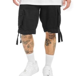 Herren Short, Cargos mit Tunnelzug und Taschen, schwarze Farbe, 6 XL Größe