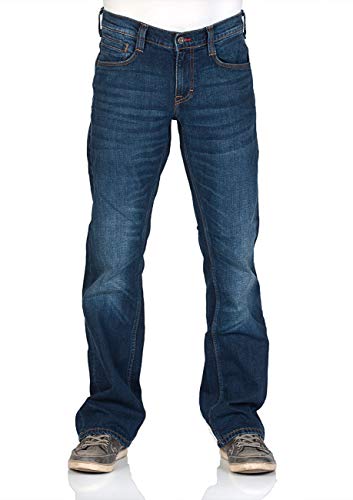 Modische und bequeme Jeanshose von Mustang in Stretch-Denim, Oregon-Bootcut-Style, Mid-Blue-Farbe, Größe W33 L34