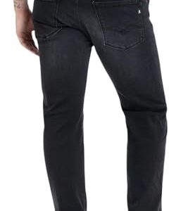 Herren Jeans aus Italien mit Komfort-Stretch und klassischem Reißverschluss in dunkelgrau für 34W / 32L