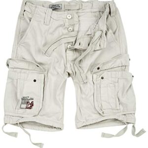 Herren Cargo Shorts in matt Weiss von Surplus Raw Vintage Airborne, XL Größe, Sommerkleidung für Männer