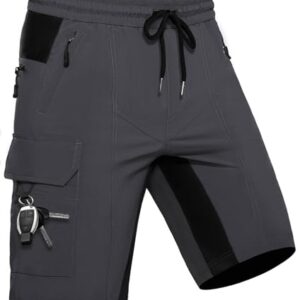 Cargo Shorts für Herren aus atmungsaktivem Leinen mit 5 Taschen, ideal für Wandern und Radfahren, Stretch Chino Material, schnelltrocknend und bequem