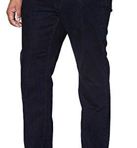 Herrenjeans in dunkelblau, modische Five-Pocket-Jeans mit Beinverlauf und Perma-Ausstattung