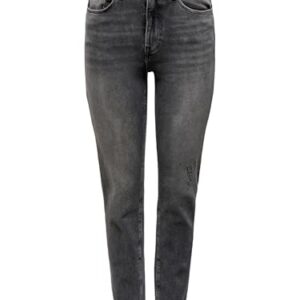 Damen ONLY Stretch Ankle Jeans in Grau, High Waist Hose mit Classic Design Denim Straight Pants, komfortable und stilvolle Hosen für Frauen